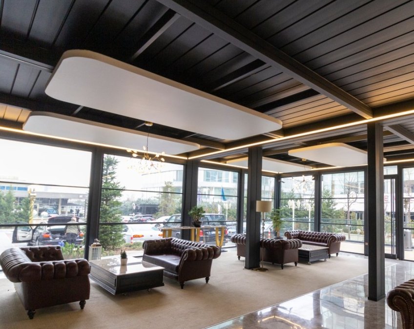 cam sistemleri ile uyumlu bioklimatik pergola